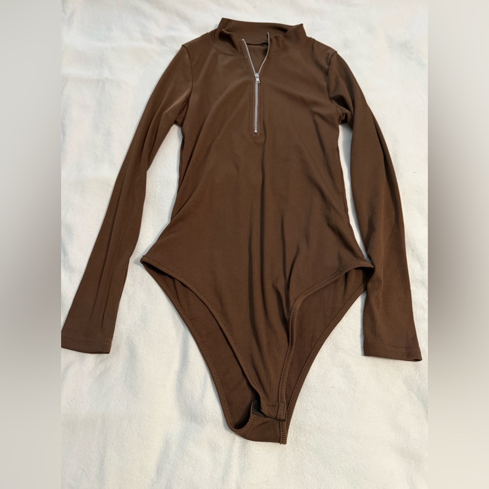 Brown Long Sleeve Bodysuit